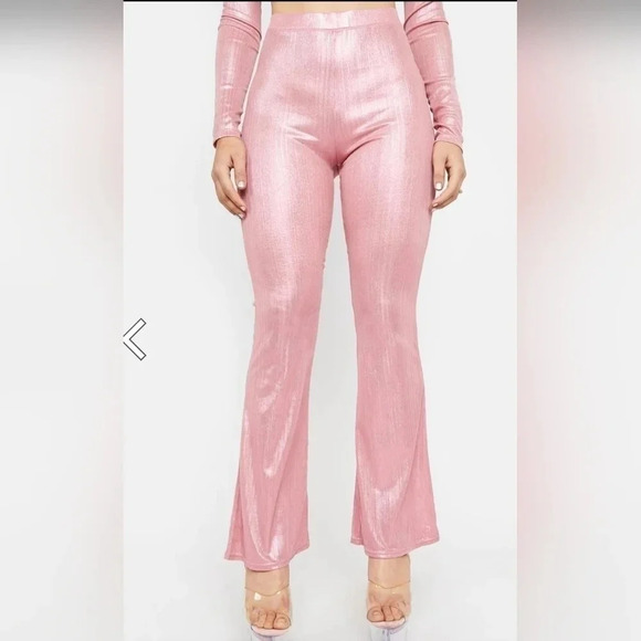 POSTER GIRL Pants - Poster Grl Size XS Disco‎ Pants Festival Rave Pink Shimmer Barbiecore Dolls Kill